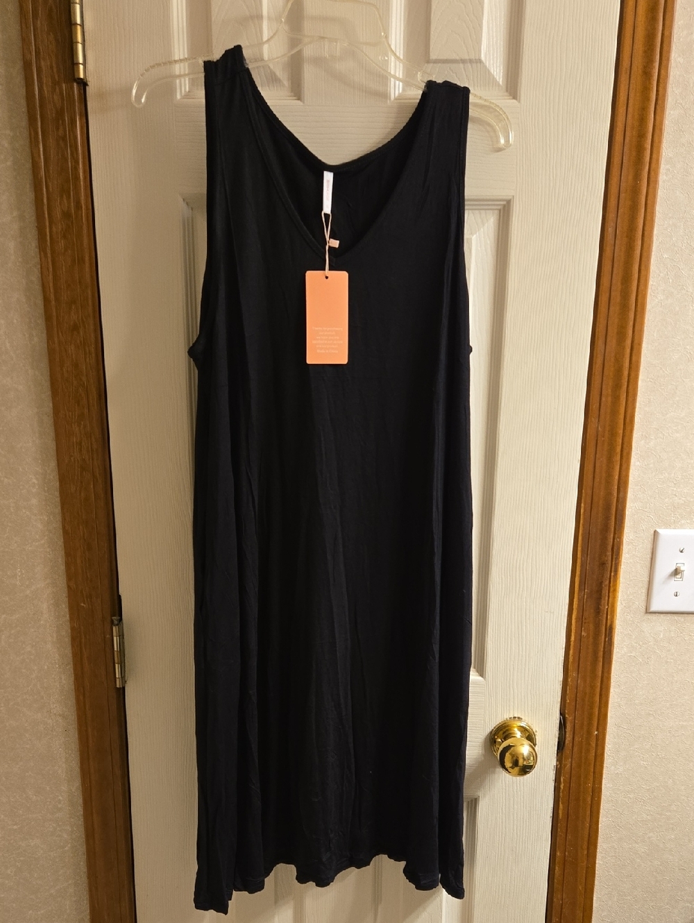Sleeveless V-Neck Black Women's Dress